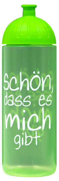 ISYbe Trinkflasche grüntransparent Schön, dass.. 0,7 L