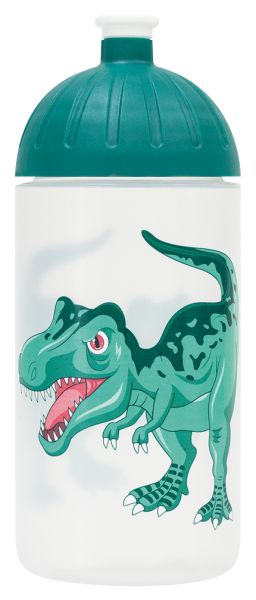 ISYbe Kinder-Trinkflasche Dino 0,5L, BPA-frei, auslaufsicher, Kohlensäure geeignet