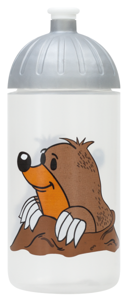 ISYbe Kindergarten-Trinkflasche, Maulwurf 0,5L, BPA-frei, auslaufsicher, Kohlensäure geeignet