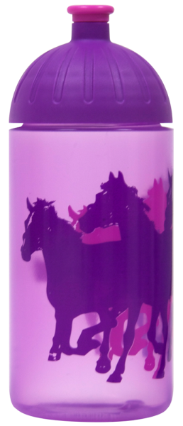 ISYbe Trinkflasche lilatransparent Pferde 0,5 L