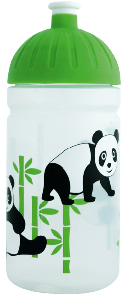 ISYbe Kinder-Trinkflasche, Panda 0,5L, BPA-frei, auslaufsicher, Kohlensäure geeignet