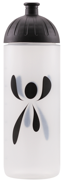 ISYbe Fitness-Trinkflasche, Logo transparent 0,7L, BPA-frei, auslaufsicher, Kohlensäure geeignet
