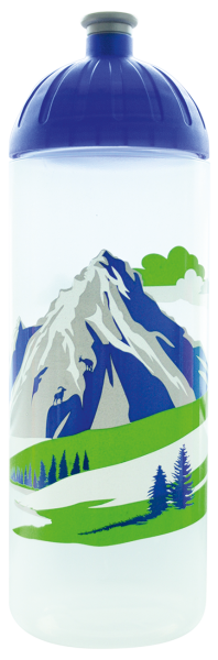 ISYbe Trinkflasche transparent Berge 0,7 L