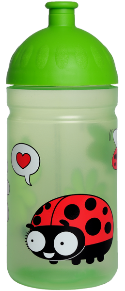 ISYbe Kindergarten-Trinkflasche, Marienkäfer 0,5, BPA-frei, auslaufsicher, Kohlensäure geeignet