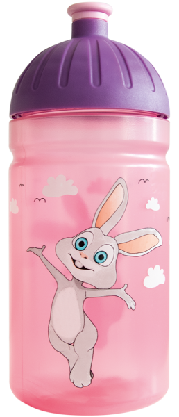 ISYbe Trinkflasche rosatransparent Hase0,5 L