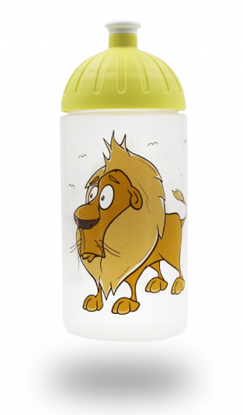 ISYbe Kinder-Trinkflasche, Löwe 0,5L, BPA-frei, auslaufsicher, Kohlensäure geeignet