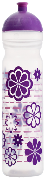 ISYbe Trinkflasche transparent Blumen 1 L