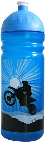 ISYbe Trinkflasche blautransparent Motorrad 0,7 L