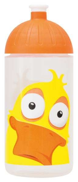 ISYbe Kindergarten-Trinkflasche, Ente 0,5L, BPA-frei, auslaufsicher, Kohlensäure geeignet