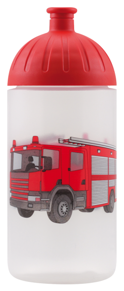 ISYbe Kinder-Trinkflasche, Feuerwehr 0,5L, BPA-frei, auslaufsicher, Kohlensäure geeignet