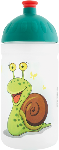 ISYbe Trinkflasche transparent Schnecke 0,5 L